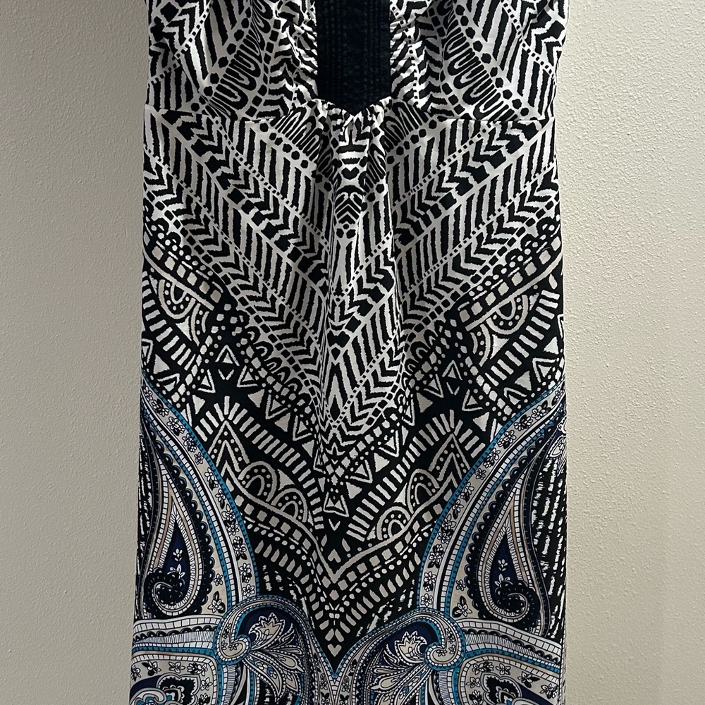 White House Black Market Monochrome Geometric Dress Size 12